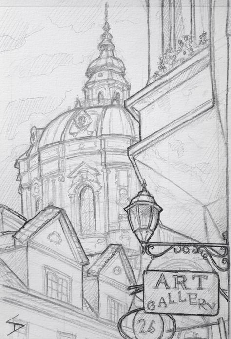 St Nicholas Church, Architecture Drawing Sketchbooks, Architecture Design Drawing, Architecture Concept Drawings, Perspective Art, Architecture Drawing Art, Arte Sketchbook, St Nicholas, Pencil Art Drawings