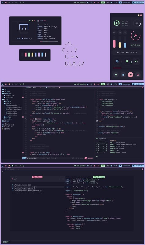 Vscode Themes, Linux Aesthetic, Linux Rice, Code Aesthetic, Workflow Design, Coding Images, Technology Design Graphic, Trend Photo, Desktop Aesthetic