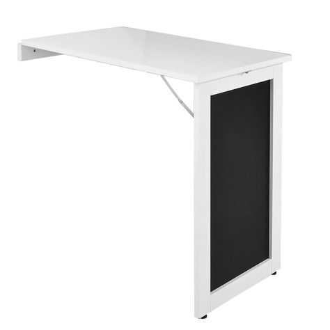 SoBuy® FWT20-W, Folding Wall-mounted Drop-leaf Table, Kitchen & Dining Table Desk with Blackboard, White : Amazon.co.uk: Home & Kitchen Wall Mounted Folding Table, Space Saving Dining Table, Folding Kitchen, Traditional Desk, Folding Walls, Kitchen Dining Table, Wall Table, Drop Leaf Table, Kid Table