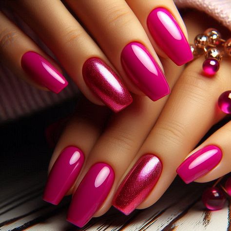 57 Fabulous Pink Nail Designs to Inspire Your Next Manicure - Style Zuri Magenta Ombre Nails, Fuchsia Nails Design, Magenta Nails Design, Fuschia Nails, Pink Nail Design Ideas, Pink Nail Design, Pink Looks, Designer Nails, Pink Nail Designs