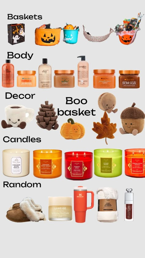 Seasonal Gift Basket Ideas, Fall Things To Buy, Boo Basket Ideas For Best Friend Cheap, Boo Basket Ideas For Teens, Cheap Boo Basket Ideas, Fall Basket Ideas Decor, Fall Basket Ideas, Fall Baskets, Halloween Couples Costumes