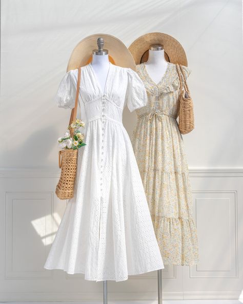 The French Riviera and Felicity Floral Midis! Only a few left! 🏷️ French and feminine style dresses, Romantic French girl style, Dresses for spring, Cottagecore and cottage core style, Spring fashion #amantine #vintage #vintagestyle #femininestyle Feminine Style Dress, Spring Cottagecore, Cottage Core Style, Dresses For Spring, Feminine Outfits, Dresses Romantic, French Girl Style, The French Riviera, Style Spring