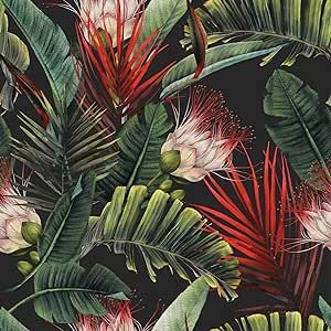 Akvarel Illustration, Contrast Interior, Retro Color Palette, Tropical Garden Design, Palm Wallpaper, Print Photos, Jungle Wallpaper, Modern Tropical, Mural Floral