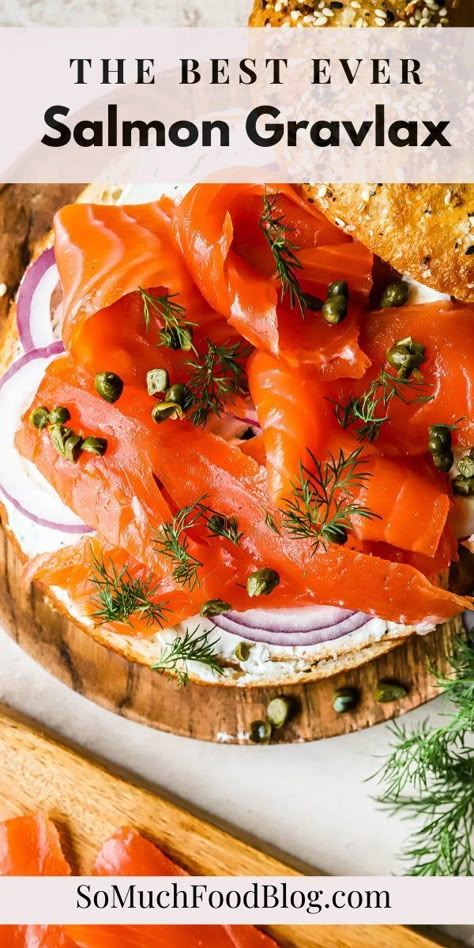 Salmon Gravlax Recipe, Cured Salmon Recipe, Gravlax Recipe, Lox Recipe, Fancy Brunch, Cured Salmon, Easy Salmon, Paleo Dinner, Winter Recipes