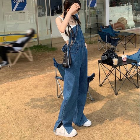 Denim Jumper Pants, Denim Pants Outfit, Jumper Denim, Jumper Pants, Water People, Overall Outfit, 00 00, Blue Dark, Pants Outfit