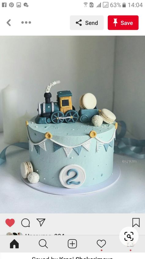 Birthday Cake Train Boys, 2nd Birthday Boy Cake Ideas, Chugga Chugga Two Two Birthday Cake, Train Birthday Cakes For Boys, Baby Boy Birthday Cake 2nd, Blue Cakes For Boys, Birthday Cake Boys 2nd, Train Cakes For Boys 2nd Birthday, 2nd Birthday Boy Cake