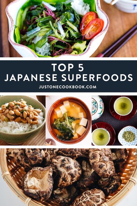 Top 5 Japanese Superfoods to Include in Your Diet • Just One Cookbook Okinawa Diet, Wahls Protocol, Japanese Heritage, Just One Cookbook, Japanese Diet, Flexitarian Diet, Easy Japanese Recipes, Easy Chinese Recipes, Japanese Recipes