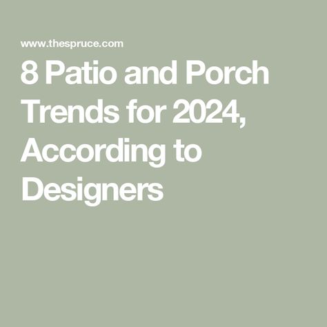 8 Patio and Porch Trends for 2024, According to Designers 2024 Patio Trends, Plastic Patio Furniture, Colorful Patio, Porch Flooring, Patio Flooring, Outdoor Couch, Brick Pavers, Flooring Trends, Small Deck