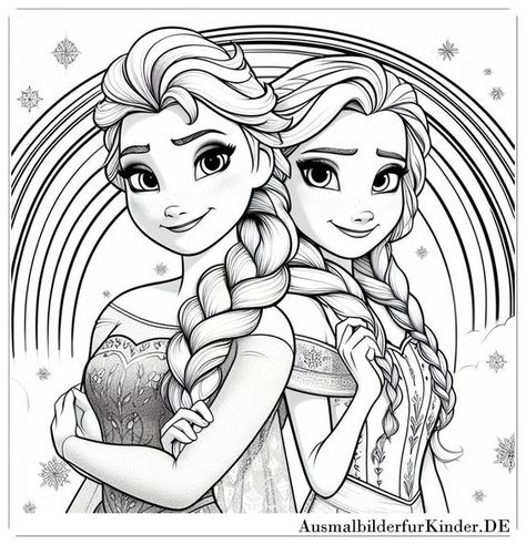 ,#Ausmalen #Malbuch #ErwachseneMalen #KinderMalen Elsa Anna Coloring Pages, Elsa And Anna Painting, Elsa And Anna Drawing, Anna Coloring Pages, Princesa Anna Frozen, How To Draw Elsa, Elsa Cartoon, Elsa Drawing, Frozen Drawings