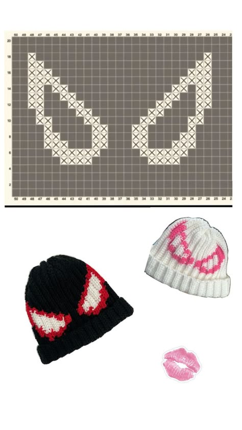 Spiderman Beanie, Crochet Diy Tutorial, Crochet Tutorial Pattern, Quick Crochet Patterns, Pixel Crochet, Crochet Beanie Pattern, Crochet Plant, Tapestry Crochet Patterns, Crochet Design Pattern