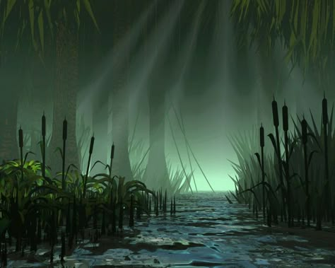 fantasy swamp art | Swamp Art Swamp Background, Background Drawing Reference, Swamp Landscape, Swamp Art, Fantasy Landscape Art, Florida Swamp, By Any Means Necessary, Background Drawing, Fantasy Forest