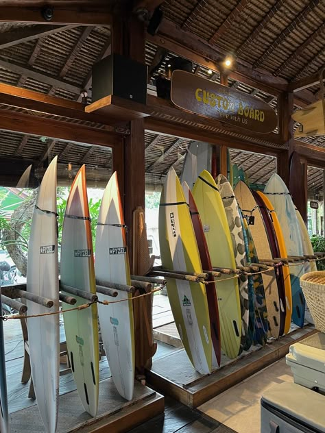 Bali Surfing Aesthetic, Surfing Bali, Surf Bali, Bali Lifestyle, Bali Summer, Surf Cafe, Bali Aesthetic, Surf Shops, Surf Store