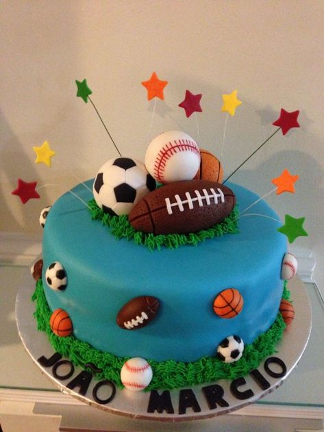 23+ Wonderful Image of Sports Birthday Cakes . Sports Birthday Cakes Sport Cake Netes Custom Cake Design Pinterest Cake Sports  #BirthdayCakePictures All Star Cake Sports, Sport Theme Birthday Cake, Sports Ball Birthday Cake, Sport Theme Cake, Sport Cakes For Boys, Sports Theme Birthday Cake, Sports Cake Ideas, Ball Theme Cake, Sports Birthday Cake