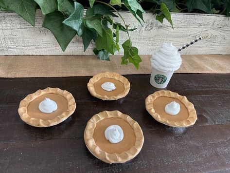 Faux Pumpkin Pie, Pie Display, Fake Pie, Pie Craft, Diy Projects For The Home, Fake Food Props, Mini Pie, Fake Pumpkins, Pie Tin