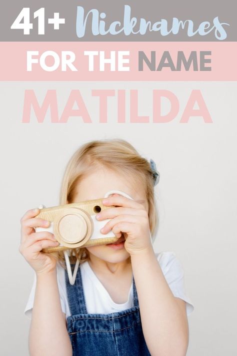 41 nicknames for the name Matilda, read this if you're thinking of picking the name and want the best Matilda nicknames #babynames #girlsnames Nicknames For Olivia, Charlotte Name Meaning, Sweet Nicknames, One Syllable Girl Names, Old Lady Names, Grace Name, Emily Name, Baby Nicknames, Nicknames For Girls