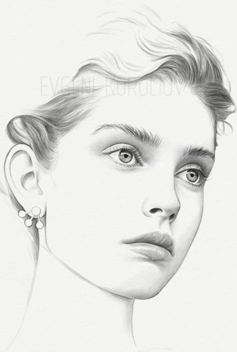 Easy Portrait Drawing, Portrait Au Crayon, Beautiful Pencil Drawings, Pencil Portrait Drawing, 얼굴 그리기, Portraiture Drawing, White Drawing, Art Drawings Sketches Pencil, Beauty Art Drawings