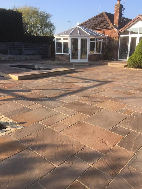 Our Autumn Brown paving, has brown and pink tones that work beautifully together to create a warm look all year round. You can even seal to make the colour stand out more. 📞Call our team on 01977 782240 💻Visit the product on our website https://rflandscapeproducts.co.uk/product/autumn-brown-indian-sandstone-paving-rf-paving-products/ Details ✔️ Product : Autumn Brown Sandstone Format - 600x900mm & Mixed Sizes ✔️Trade accounts available ✔️Sample kits available for trade ✔️Complete Des... Sandstone Paving Slabs, Indian Stone, Granite Paving, Landscaping Projects, Limestone Paving, Green Autumn, Sandstone Wall, Sandstone Paving, Random Designs