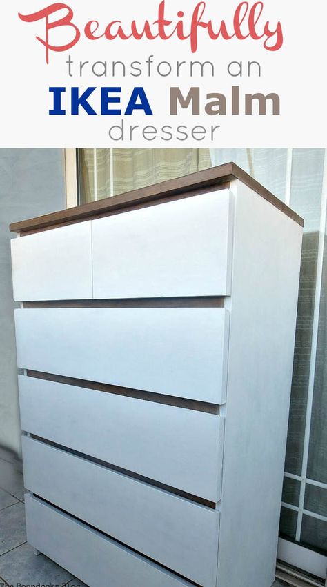 How To Beautifully Transform an Ikea Malm Dresser - The Boondocks Blog #dresser #diy #painting #homedecor Paint Colors Master Bath, Small Apartment Makeover, Bedroom Remodel On A Budget, Ikea Paint, Ikea Dresser Makeover, Ikea Nightstand, Bedroom Ikea, Bedroom Remodeling, Kids Bedroom Remodel