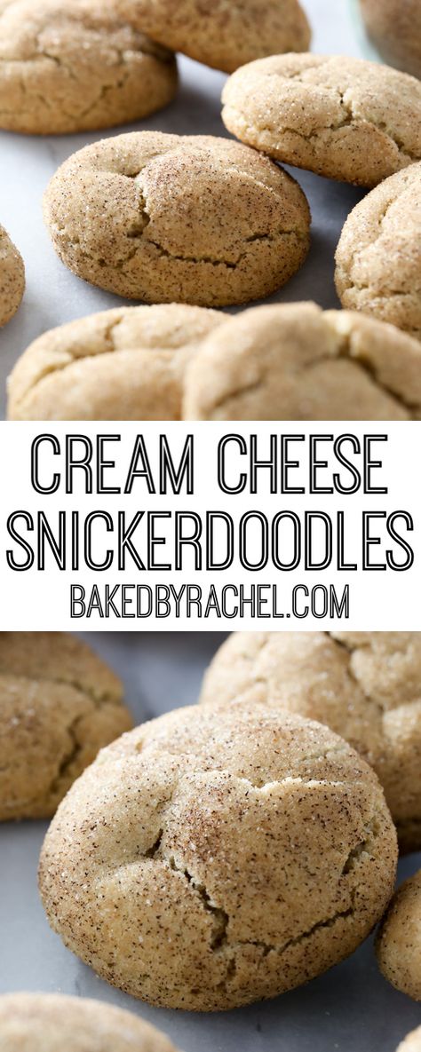 Cream Cheese Snickerdoodle Cookies, Cream Cheese Snickerdoodles, Snickerdoodle Cookies Easy, Cream Cheese Cookie Recipe, Homemade Cream Cheese, Cream Cheese Desserts, Cookies Gluten Free, Wedding Cookie, Snickerdoodle Cookies