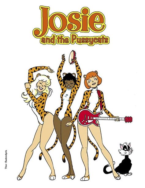 Josie And The Pussycats Comic, Josie And The Pussycats Cartoon, Josie And The Pussycats Costume, Josie Pussycats, 70s Cartoons, Archie Comic Books, Arte Pin Up, Josie And The Pussycats, Hanna Barbera Cartoons