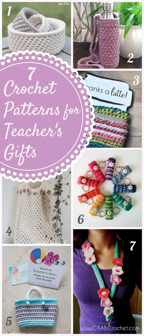 Teacher Crochet Gifts Patterns, Teacher Gift Crochet, Crochet Gift Ideas For Teachers, Crochet Gifts For Teachers Free Pattern, Crochet Ideas For Teachers Gifts, Crochet Teacher Appreciation Gifts, Crochet Teacher Gifts Free Pattern, Crochet Gifts For Teachers, Crochet Teacher