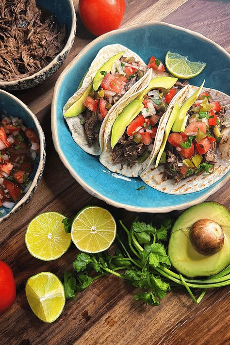 Perfect Mexican Pulled Beef Tacos for Your Next Taco Night - Hugs on a Plate Mexican Pulled Beef, Pulled Beef Tacos, Easy Oven Recipes, Blueberry Protein Pancakes, Toppings Bar, Beef Wraps, Pulled Beef, Oven Recipe, Beef Tacos