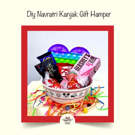 Diy navratri kanjak gift Gift Hampers, Dark Fantasy, Gum, Candy, Gifts