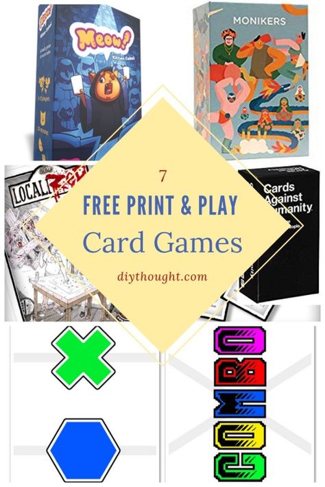 7 Free Print & Play Card Games. Two Person Card Games, Speed Card Game, 2 Person Card Games, Games To Print, Pnp Games, Free Board Games, Bridge Card Game, Homemade Board Games, Play Card