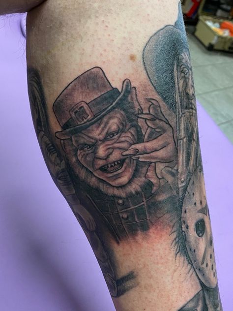 Leprechaun tattoo Leprechaun Tattoos, Horror Tattoo, Skull Tattoo, I Tattoo, Tatting, Tattoos