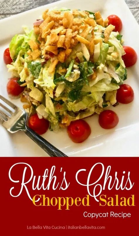 Ruth Chris Steakhouse, Lemon Basil Vinaigrette, Salad Copycat, Pollo Tropical, Chopped Salad Recipe, Winter Salads, Ruths Chris Steakhouse, The Perfect Salad, Ruth Chris