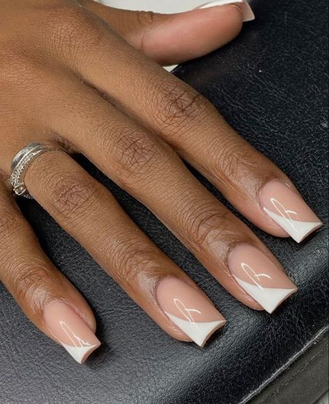 Professional Acrylic Nails For Work Short, Cute French Tips Short, Square Nails French Tip Color, Almond Acrylic Nails Designs, Nail Board, French Tip Acrylic Nails, Work Nails, French Acrylic Nails, Short Square Acrylic Nails