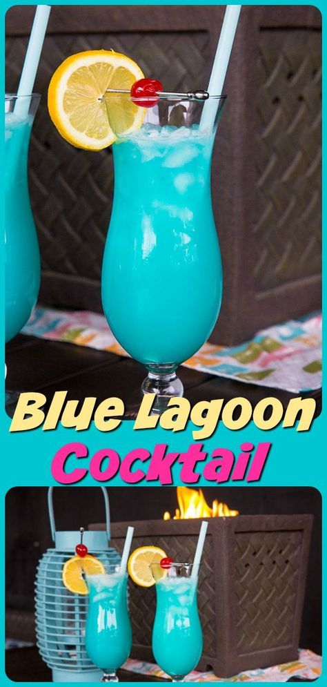 The Blue Lagoon is a popular summertime cocktail that's perfect for hot weather, lawn chairs and the beach. Combining Vodka, Curacao and Lemonade makes this one easy cocktail! #cocktail #recipe #vodka #lemonade #bluelagoon #curacao #drinks Popular Summer Cocktails, Blue Lagoon Cocktail, Summertime Cocktail, Vodka Lemonade, Blue Drinks, Beach Drinks, The Blue Lagoon, Easy Cocktail, Blue Cocktails