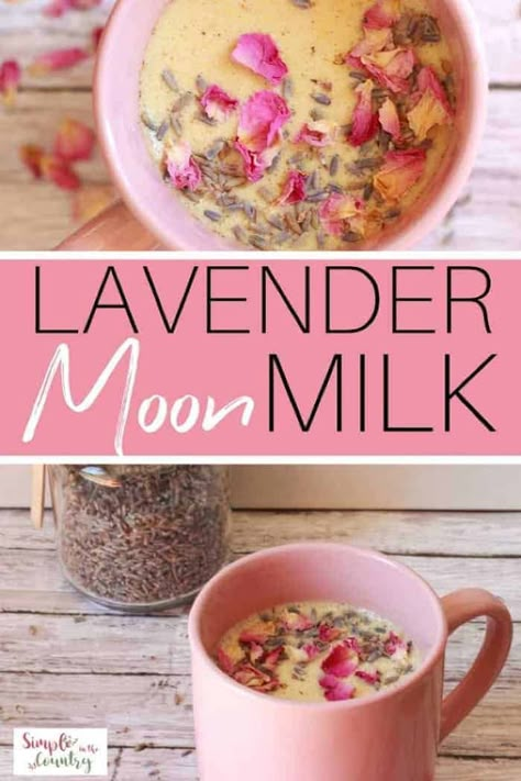 Lavender Moon Milk, Moon Milk Recipe, Moon Milk, Lavender Moon, Lavender Recipes, Herbal Teas Recipes, Relax And Unwind, Vegetable Drinks, Milk Recipes