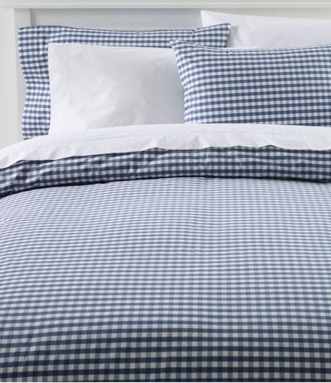 Add casual comfort and classic style to your room with our gingham check percale comforter cover, prewashed for a soft feel right from the start. 220-thread-count, 100% cotton. Machine wash and dry. Specially finished to enhance softness and create an ultracozy texture and substantial feel. Gets softer and more supple with each wash. Hidden button closure and internal ties keep the cover secure. This product is tested for harmful substances. Imported. | Sunwashed Percale Comforter Cover, Gingham Boy Room Bedding, Toddler Boys Room, Bunk Room, Vintage Indigo, Big Boy Room, Comforter Cover, Cool Beds, Gingham Check, Bed Comforters