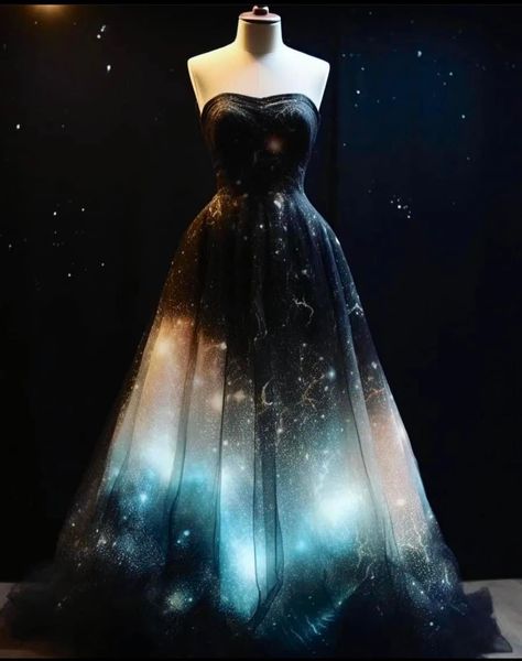 Gala Attire, Witches Ball, Starry Night Dress, Celestial Dress, Galaxy Dress, Space Dress, Black Ball Gown, Goodnight Moon, Prom Dresses Long Lace