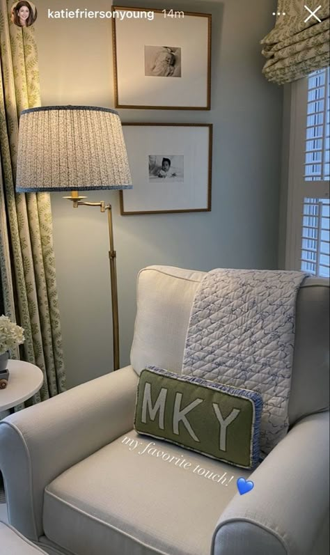 Traditional Timeless Nursery, Nursery With Lots Of Windows, Celeb Nursery, Gender Neutral Grandmillenial Nursery, Light Blue Nursery Ideas, Masculine Nursery Baby Boy, Off Kitchen Sitting Area, Modern Traditional Nursery, Light Green Nursery Boy