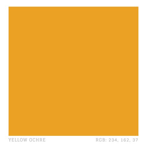 Yellow Ochre is a legendary pigment that dates back to prehistoric times. The colour giving component of natural yellow ochre is limonite, a mix of several minerals. As it is a natural pigment, it is subject to some hue variation. Resene Celebrate Y74-130-078. Hex #eaa225 CMYK 0, 31, 84, 8. Yellow Ochre Colour Palettes, Ochre Color Palette, Bennett Cosplay, Ochre Yellow, Colour Theory, Business Colors, Spa Design, Yellow Ochre, Yellow Colour