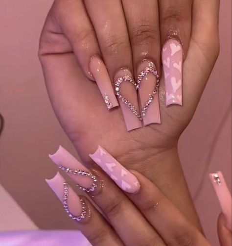 Acrylics With Charms, Drip Girl, Oval Nails Designs, Purple Glitter Nails, Acrylic Nails Nude, Vday Nails, Business Nails, Pink Gel Nails, Nail Prices