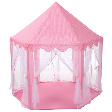 LANGRIA Finether Princess Castle Play Tent with Carrying Bag | Wayfair Luxury Playhouses, Princess Tent, Kids Castle, Pastel Bedroom, Outdoor Dress, House Tent, Kids Pop, Kids Play Tent, Kids Tents