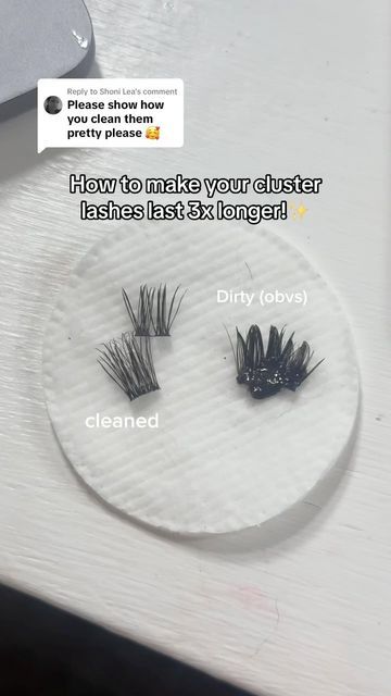 ChantelleFen on Instagram: "Here’s how to re-use your lashes multiple times!🤍. #lashclusters #lashes #diy #cleaning #beautyhack #makeuphack #lashhack #hack" How To Clean Lashes, How To Clean Eyelashes, Diy Cleanser, Eyelash Cleanser, Diy Lashes, Diy Lash Extensions, December 19, Eyelash Glue, Lash Glue