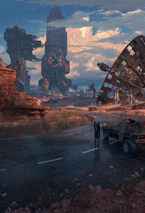 Apocalyptic Environment, Abandoned People, Sci Fi World, Sci Fi Aesthetic, Environment Projects, Apocalyptic Art, Sci Fi Landscape, Cyberpunk Rpg, Post Apocalyptic Art