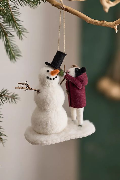 Felted Christmas, Penguin Ornaments, Needle Felted Christmas, Friend Ornament, Unique Christmas Ornaments, Globe Ornament, Felt Ornament, Festive Holiday Decor, Mini Ornaments