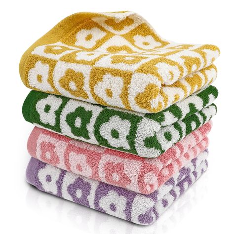 PRICES MAY VARY. 100% Cotton Hand Towels：Super absorbent and quick dry. Suitable for men, women, and kids for daily use. Hand Towels for Bathroom: Package included 4 bathroom towels are yellow, green, lilac, pink. Size 13 x 29 Inch. Use for the whole family, and not easy to confuse. Premium Quality: Checkered flower towels are reinforced edges, dense terry, and fade resistant. Used year after year. Widely Use：Soft hand towel is great for bathroom, kitchen, spa, beach, gym, hotel, salon, dormitor Gym Kitchen, Hand Towels For Bathroom, Towels For Bathroom, Hand Towels Bathroom, Cotton Hand Towels, Girls Bathroom, Dark Olive Green, Bathroom Kids, Linen Set