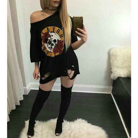 0 Rose Skeleton, Female Clothes, Rock Outfits, Skeleton Print, Tops Fashion, Shirt Dress Casual, Short Sleeve Mini Dress, Edgy Outfits, Women T Shirt