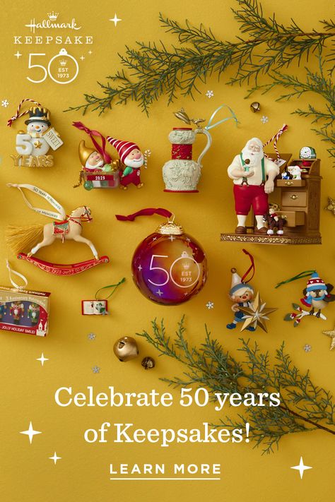 This calls for a celebration! 2023 is the 50th anniversary of Keepsake Ornaments! Join the fun at Hallmark.com! 2023 Hallmark Keepsake Ornaments, Hallmark Christmas Ornaments, Jolly Holiday, Christmas Gathering, Baby First Christmas Ornament, Baby's First Christmas, Hallmark Keepsake Ornaments, Hallmark Christmas, First Christmas Ornament