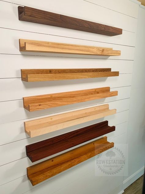 Display Ledge, Gallery Shelves, Rustic Wooden Shelves, Ledge Shelf, Picture Shelves, Picture Ledge, Art Shelves, Wood Sample, Shelf Display