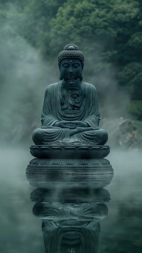 Statue Wallpaper, Mountain Environment, Buddha Background, Virat Kohli Portrait Photography, Buddhism Wallpaper, Buddha Peace, Buddha Thoughts, Chinese Buddha, Buddhist Art Drawing