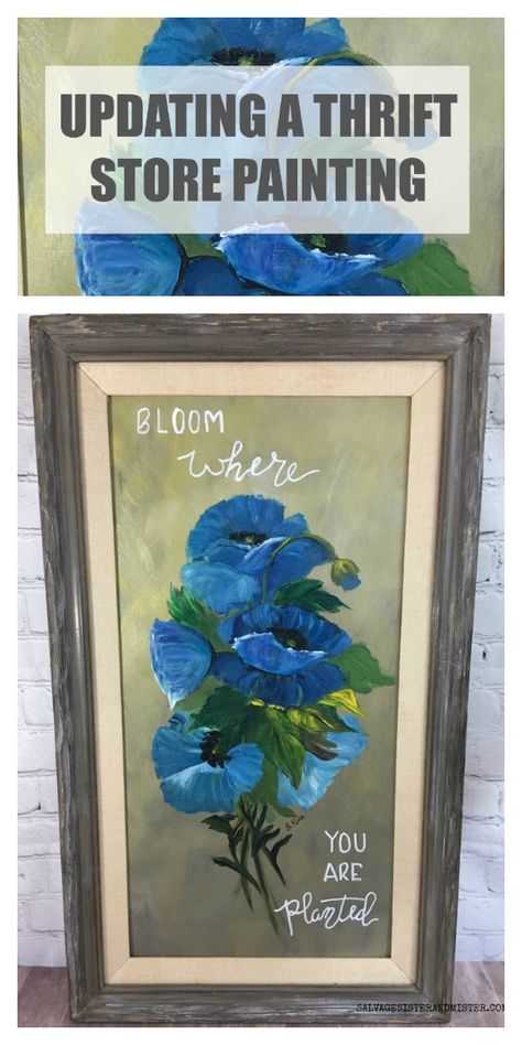 Updating a Thrift Store Painting Thrift Store Painting, Store Painting, Crafts Upcycling, Thrift Store Art, Thrift Store Upcycle, Crafts Clothes, Crafts Fall, Thrift Store Diy, Crafts Vintage