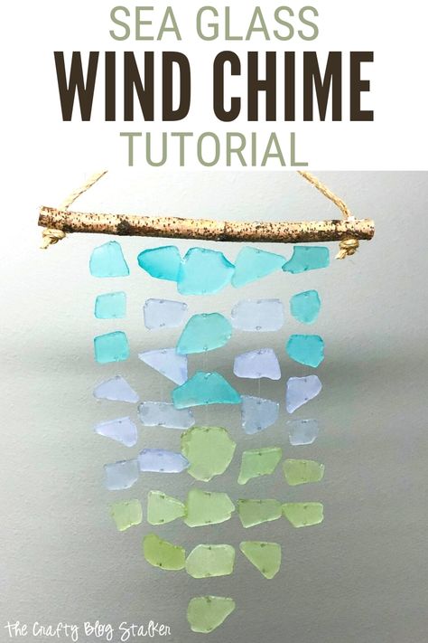 What To Do With Driftwood, Sea Glass Wind Chime, Sea Glass Diy, Wind Chimes Homemade, Crafts Spring, Sea Glass Art Projects, Wind Chimes Craft, Beach Glass Crafts, Glass Wind Chimes