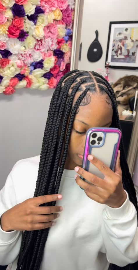 Natural Hair Bun Styles, Short Box Braids Hairstyles, Big Box Braids Hairstyles, Feed In Braids Hairstyles, Quick Natural Hair Styles, Girl Braided Hairstyles, Cute Braided Hairstyles, Cute Box Braids Hairstyles, Braided Cornrow Hairstyles